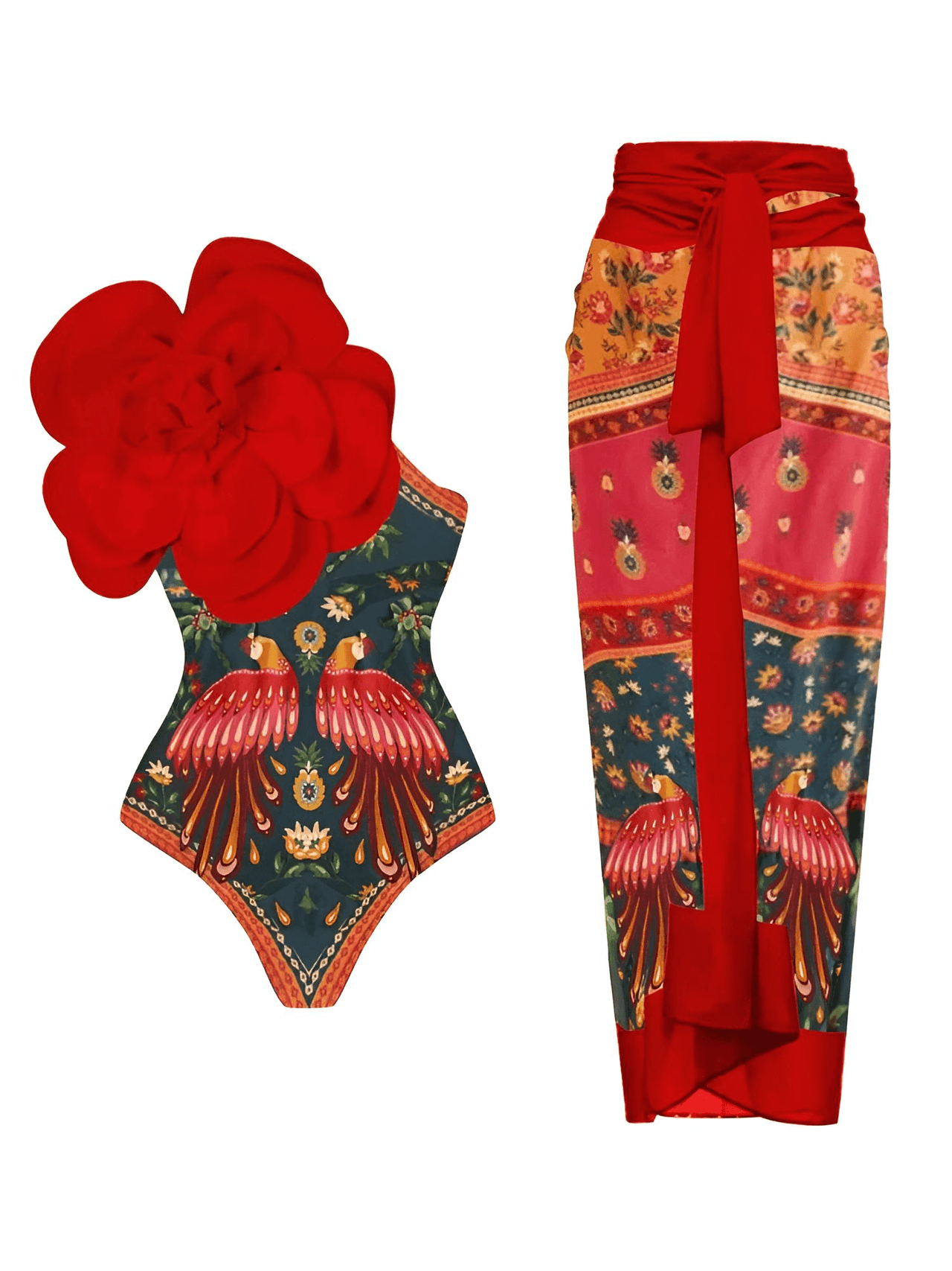 2026 New Flower One Piece Swimsuit Luxury Women's Swimwear -, One Piece Swimsuit , Drestiny , Australia, Black, Blue, Canada, Cover Ups, Dark Green, Dark Red, Deep Pink, Green, Green Yellow, L, M, New Zealand, One Piece Swimwear, One Shoulder, Orange, Pink, Red, S, Sets, Skirt Sets, Skirts, Teal, United Kingdom, United States, White, XL , Drestiny , www.shopdrestiny.com