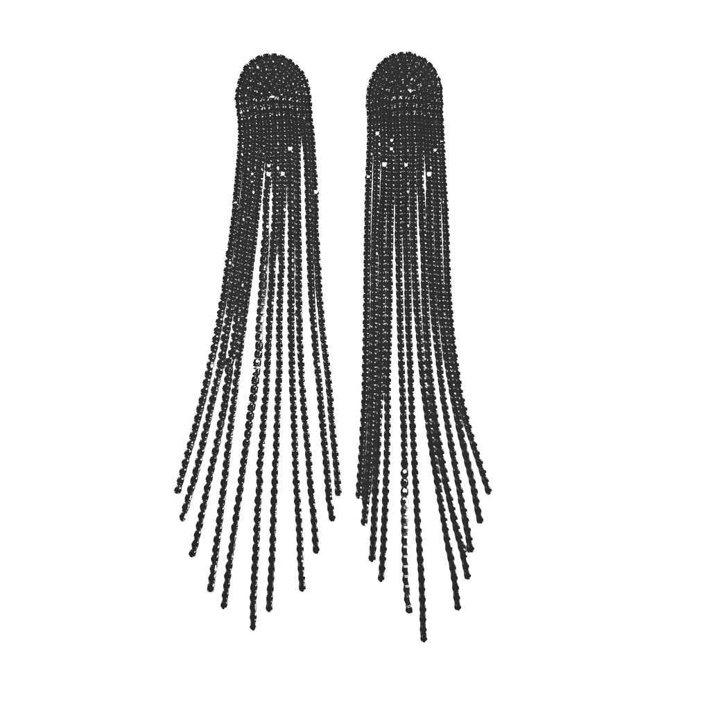 26cm Rhinestone Tassel Earrings for Women
