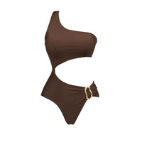 Thumbnail for 2Pcs Deep V Swimsuit Set With Long Skirt Women's Sexy Swimwear Sets Female Bikini Cut Out Biquini Beachwear, Drestiny, Sets, Skirts, Cover-Ups, One Piece Swimsuits, Bikinis, S, M, L, XL, One Shoulder, United States, Canada, USA, Australia, New Zealand, United Kingdom, UK, two piece sets, bikini cover ups, beach cover up sarong, bikini cover ups, bikini cover up skirts, sarong wrap cover up,  Dark Brown, White, Light Blue, Brown, Beige, Black, kaftan cover up uk, shopdrestiny.com