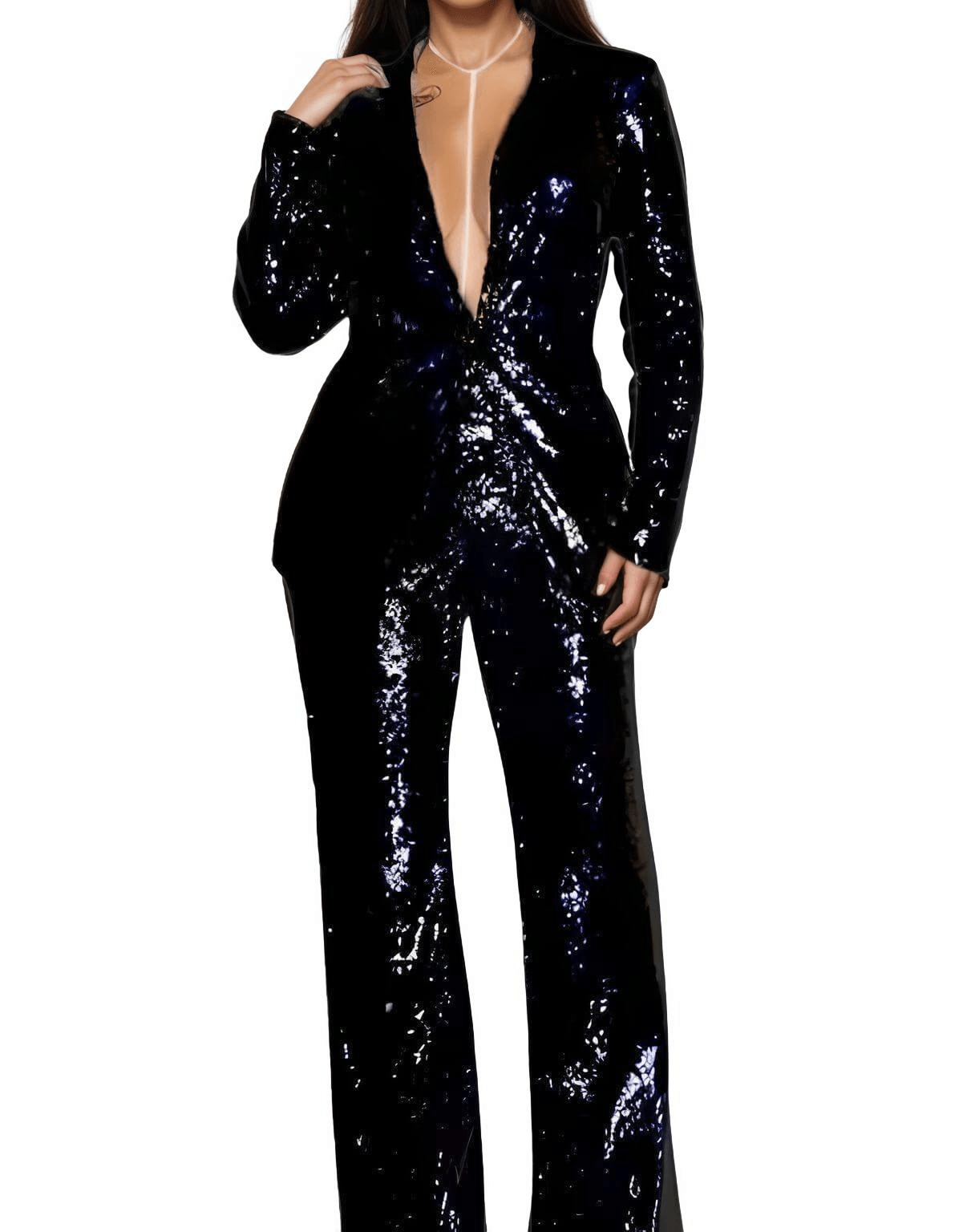 2 Piece Blazer & Wide Leg Sequin Pant Suits For Women -, Pant Suits , Drestiny , Australia, Black, Blazers, Dress Pants, L, M, New Zealand, Pant Sets, Pant Suits, S, Sets, Suits, United Kingdom, United States, White, XL, XXL, XXXL , Drestiny , www.shopdrestiny.com