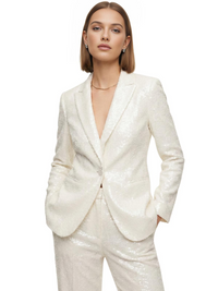 Thumbnail for 2 Piece Blazer & Wide Leg Women's Sequin Pant Suit