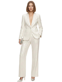 Thumbnail for 2 Piece Blazer & Wide Leg Women's Sequin Pant Suit