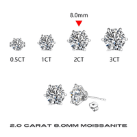 Thumbnail for 3.0 Carat Moissanite Gemstone Stud Earrings for Women Solid 925 Sterling Silver D color Solitaire Fine Jewelry -, Earrings , Drestiny , Australia, Canada, Earrings, New Zealand, Silver, United Kingdom, United States, White , Drestiny , www.shopdrestiny.com
