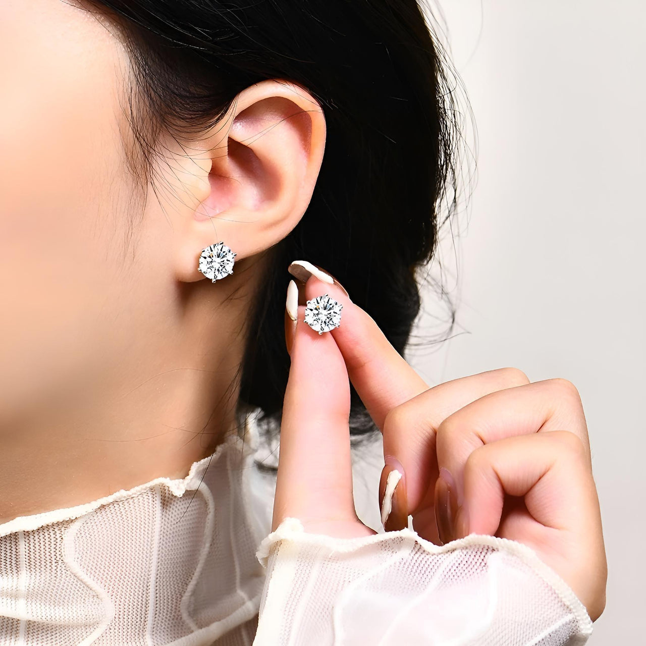 3.0 Carat Moissanite Gemstone Stud Earrings for Women Solid 925 Sterling Silver D color Solitaire Fine Jewelry -, Earrings , Drestiny , Australia, Canada, Earrings, New Zealand, Silver, United Kingdom, United States, White , Drestiny , www.shopdrestiny.com