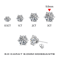 Thumbnail for 3.0 Carat Moissanite Gemstone Stud Earrings for Women Solid 925 Sterling Silver D color Solitaire Fine Jewelry -, Earrings , Drestiny , Australia, Canada, Earrings, New Zealand, Silver, United Kingdom, United States, White , Drestiny , www.shopdrestiny.com