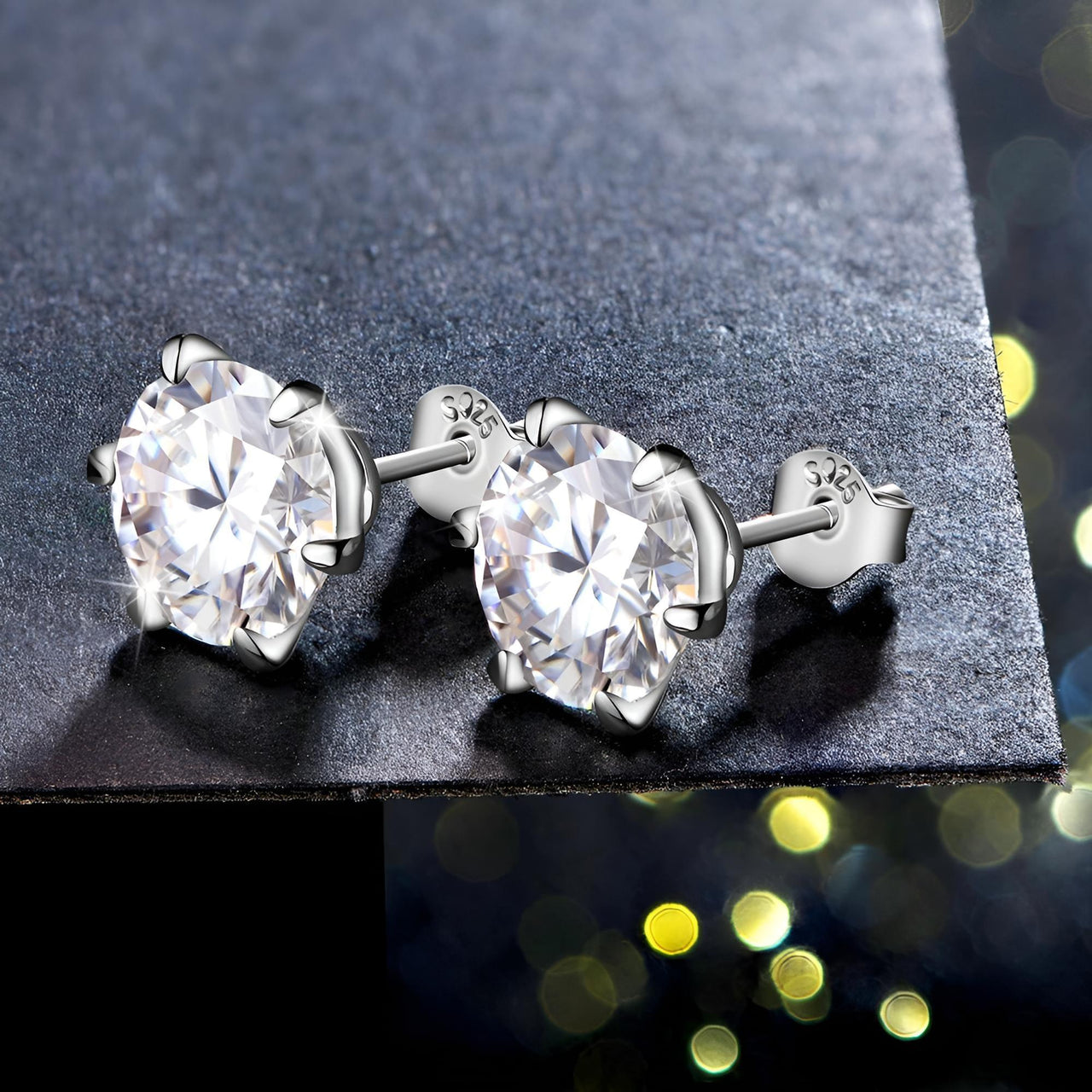 3.0 Carat Moissanite Gemstone Stud Earrings for Women Solid 925 Sterling Silver D color Solitaire Fine Jewelry -, Earrings , Drestiny , Australia, Canada, Earrings, New Zealand, Silver, United Kingdom, United States, White , Drestiny , www.shopdrestiny.com