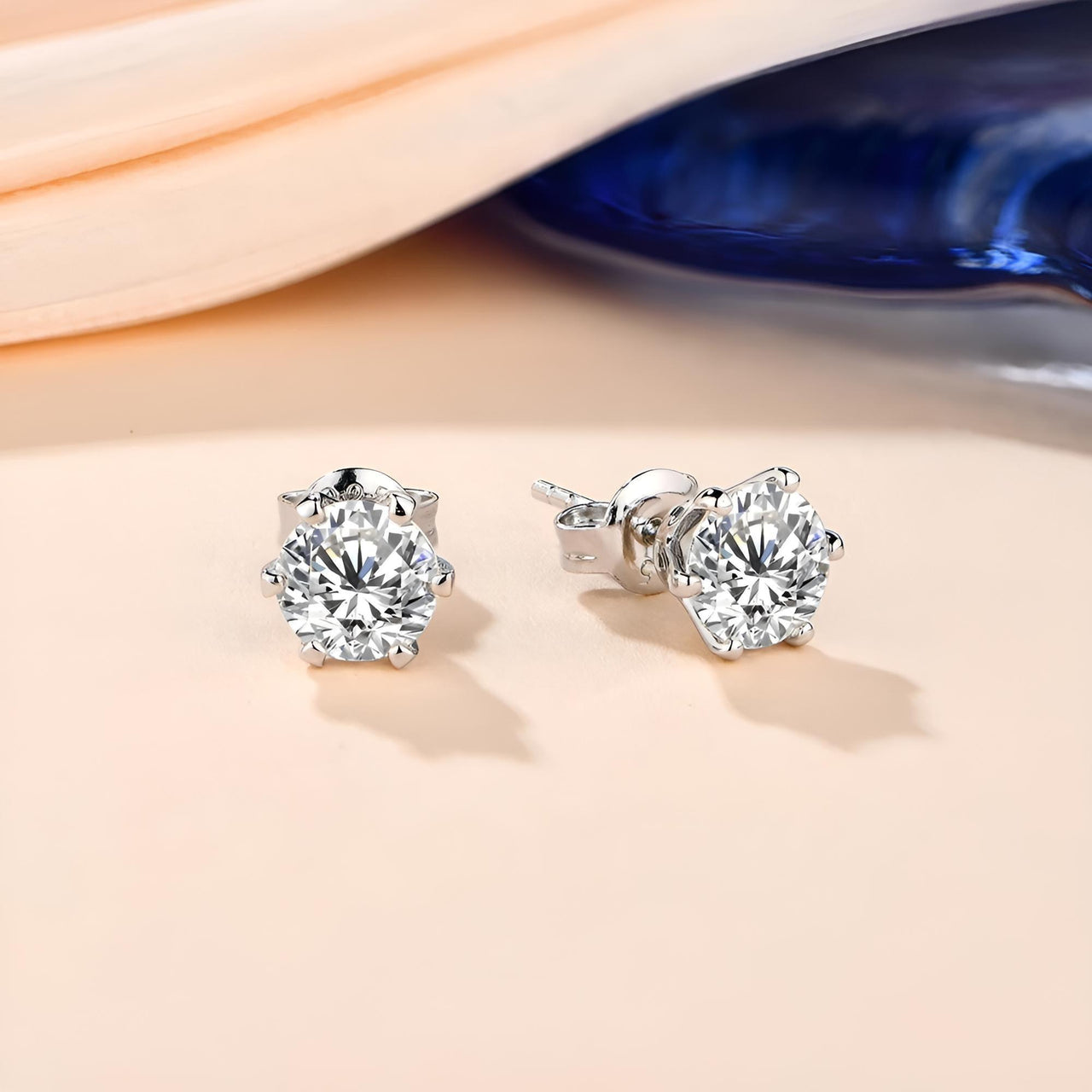 3.0 Carat Moissanite Gemstone Stud Earrings for Women Solid 925 Sterling Silver D color Solitaire Fine Jewelry -, Earrings , Drestiny , Australia, Canada, Earrings, New Zealand, Silver, United Kingdom, United States, White , Drestiny , www.shopdrestiny.com