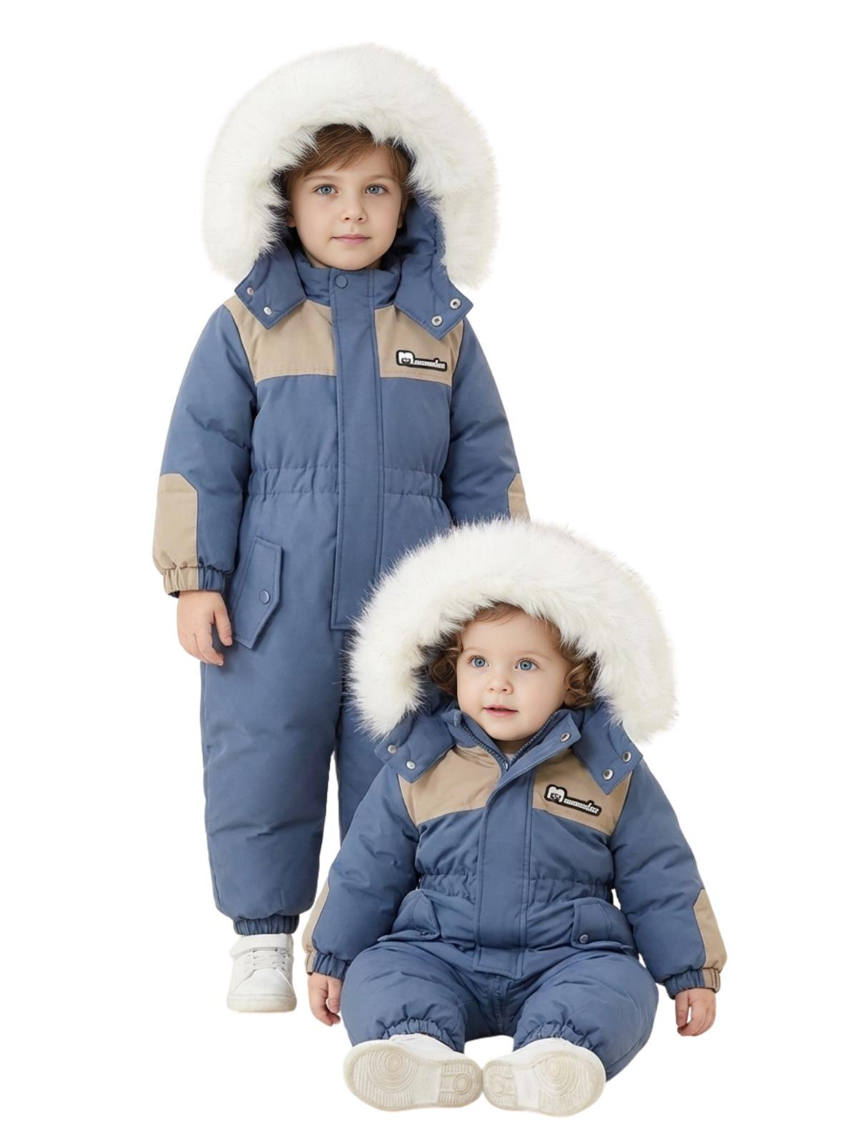 -30 Degree Kids Waterproof Winter Snowsuit For Extreme Cold