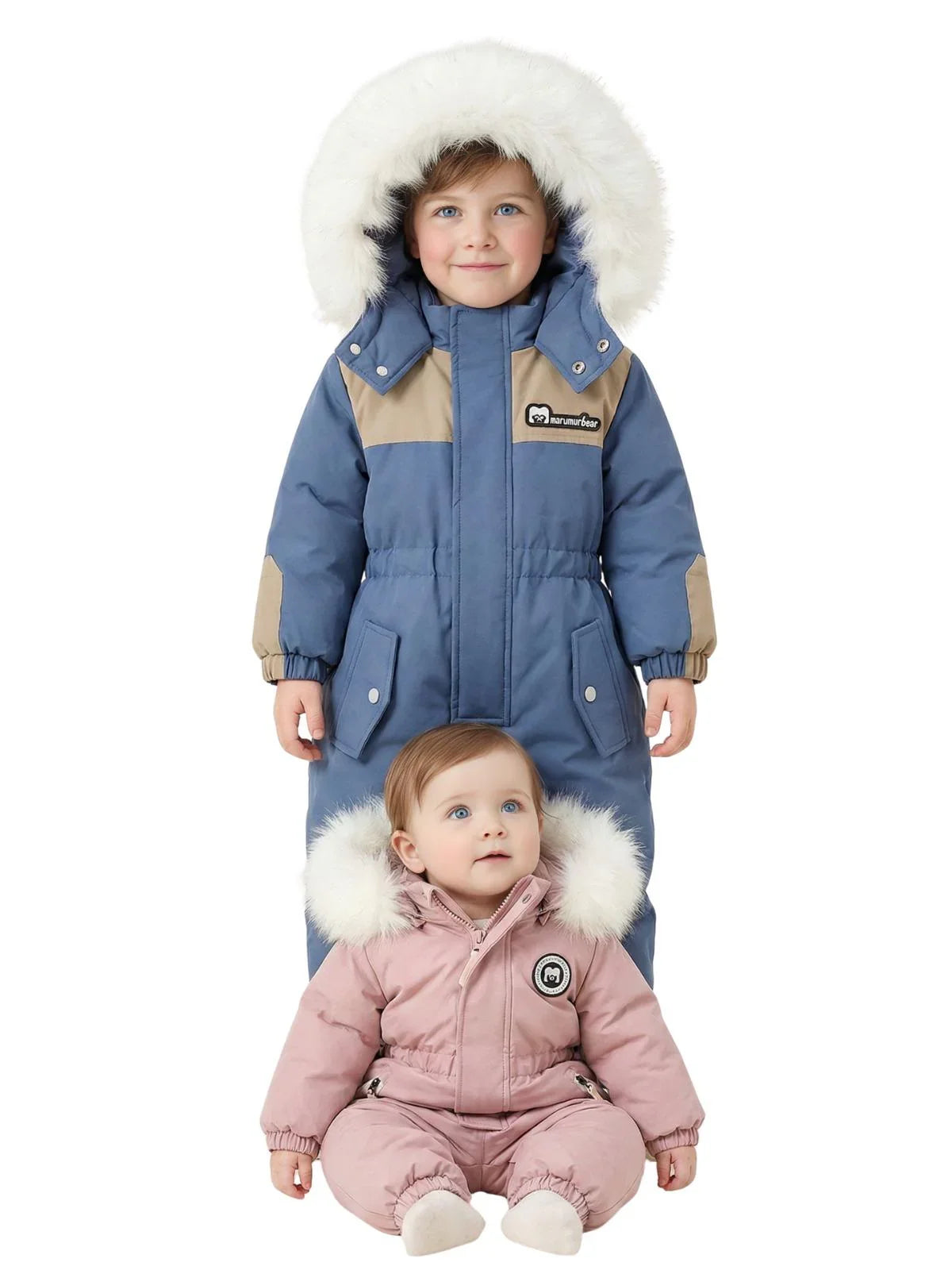 -30 Degree Kids Waterproof Winter Snowsuit For Extreme Cold