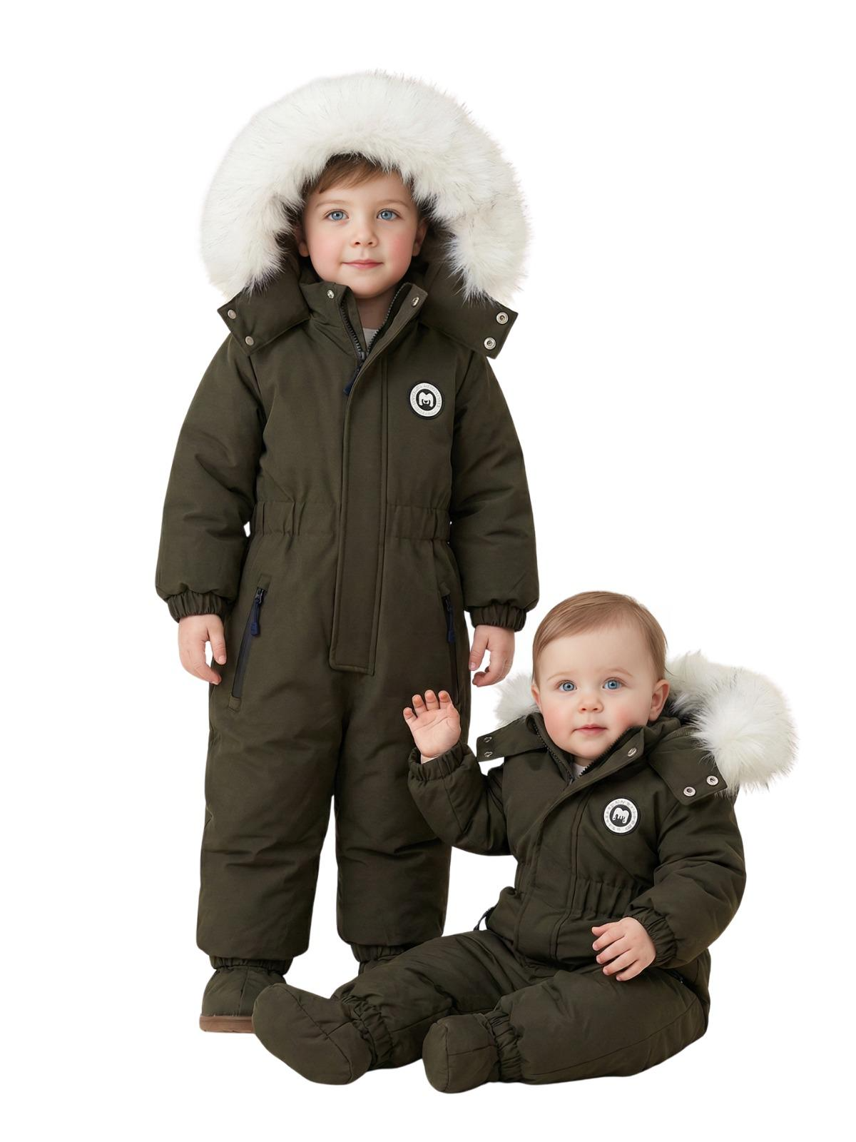 -30 Degree Kids Waterproof Winter Snowsuit For Extreme Cold