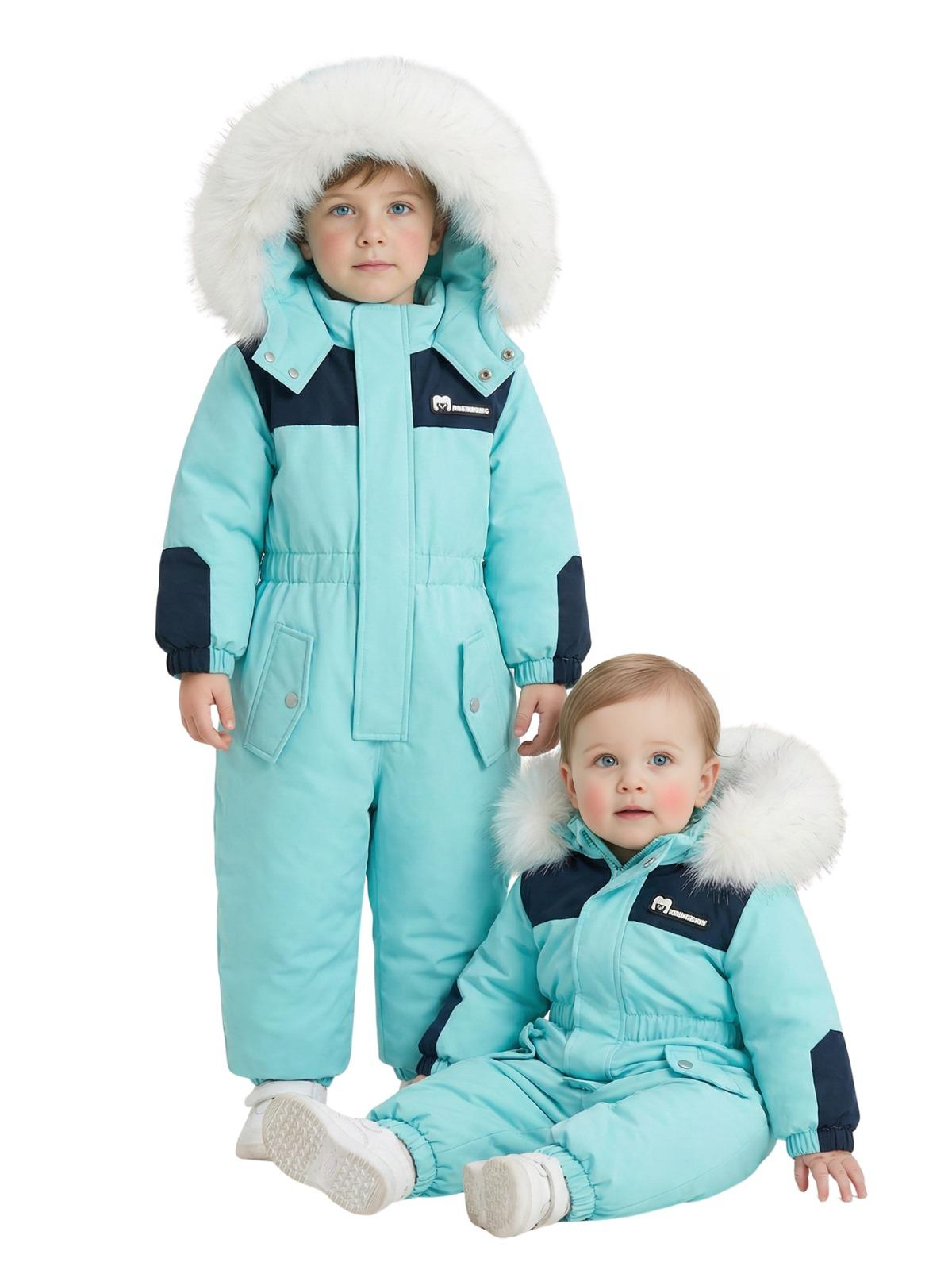-30 Degree Kids Waterproof Winter Snowsuit For Extreme Cold