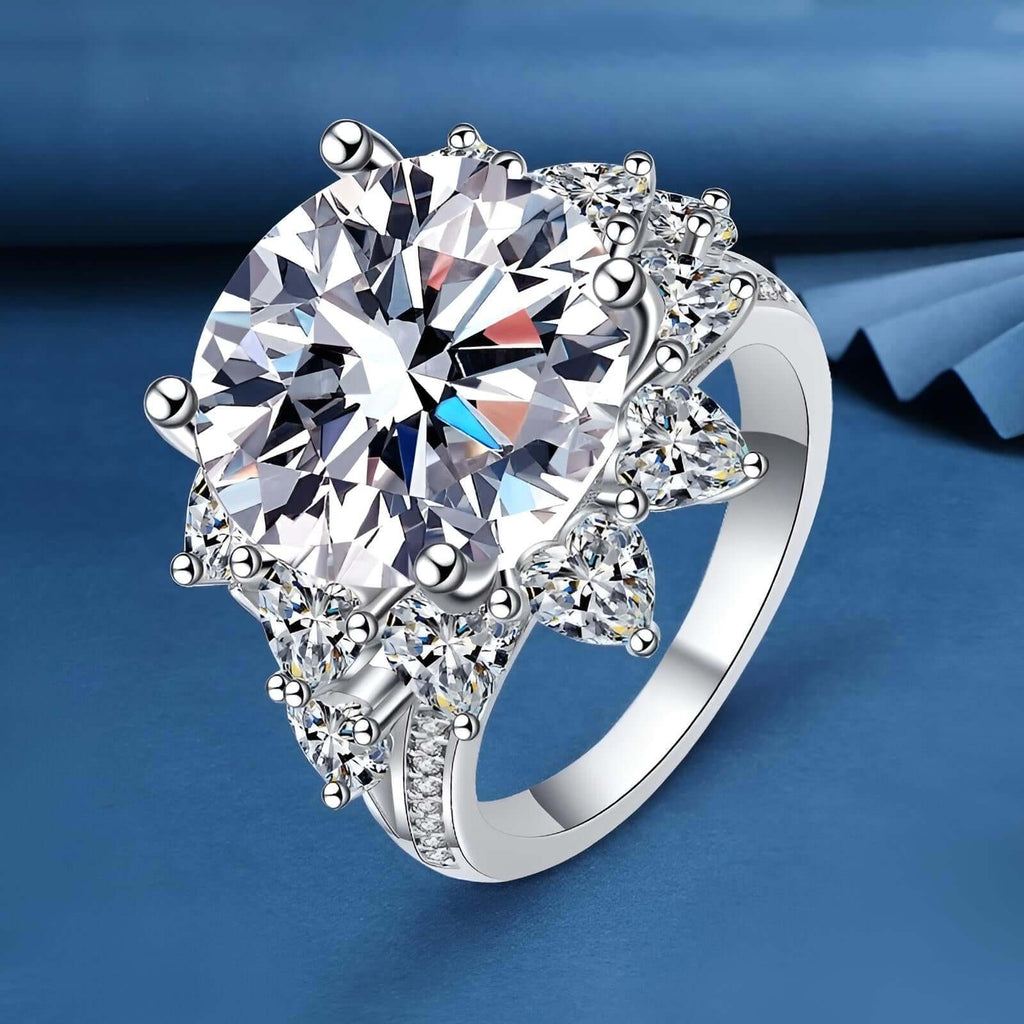 Indulge in luxury with the 3CT/10CT D Color Moissanite Ring at Drestiny. Crafted with 100% 925 Sterling Silver AU750 Plated Diamond Rings, this stunning piece is a true gem. Take advantage of free shipping and let us cover the tax. Hurry, save up to 50% o