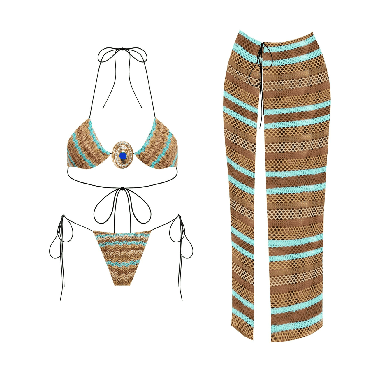 3Pc Shell Bikini Skirt Set Sexy Women's Swimsuit With Long Skirt Micro Swimwear High Cut Biquini Female Bathing Suit Beachwear, Drestiny, Bikinis, Skirts, Skirt Sets, Sets, Cover Ups, S, M, L, United States, USA, Australia, United Kingdom, UK, Green-Blue, Pink-Yellow, Teal-Brown, Light Green, Dark Brown, Black, White, Shell bikini skirt set, 3 piece shell bikini set, shell bikini with skirt, Beach shell bikini skirt set, shopdrestiny.com