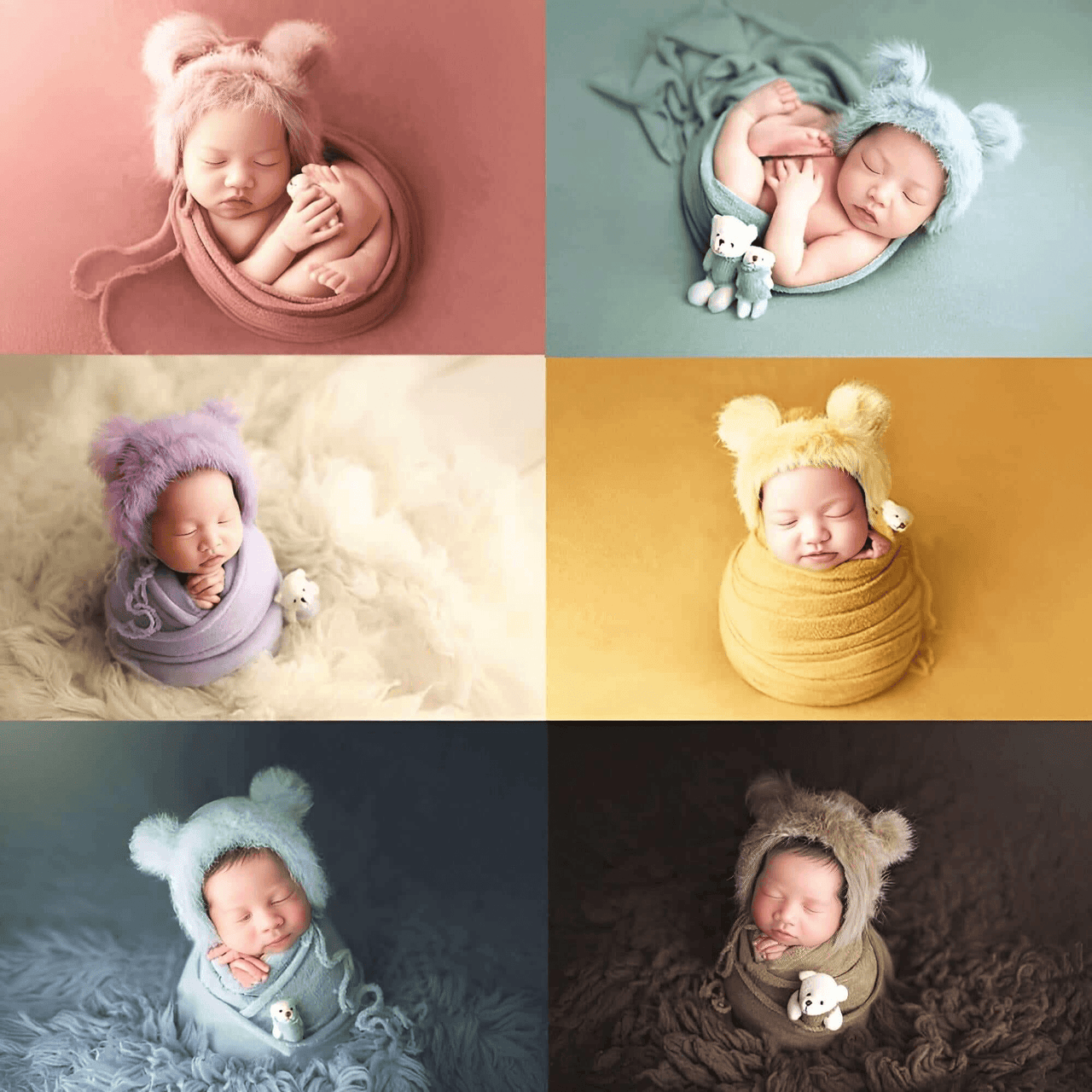 3pcs/Set Newborn Photography Wraps + Faux Fur Hat + Bear Doll -, Baby & Toddler Outfits , Drestiny , Australia, Blue, Boys, Brown, Canada, Girls, Green, Hats, Khaki, Lavender, New Zealand, Pink, Purple, Sets, United Kingdom, United States, White, Wraps, Yellow , Drestiny , www.shopdrestiny.com