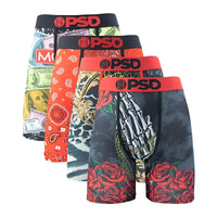 Thumbnail for Men's 4Pcs Sexy Boxer Briefs Fashion Print Underwear Male Printed Summer Man Boxer Shorts Trunks, Drestiny, United States, USA, Australia, United Kingdom, UK, S, M, L, XL, XXL, 2XL, Black, Red, Green, Blue, men's boxer briefs 4 pack, 4 pack boxer briefs men's, boxer briefs men multipack 4, mens boxer briefs 4 pack sale, best boxer briefs for men 4 pack, shopdrestiny.com