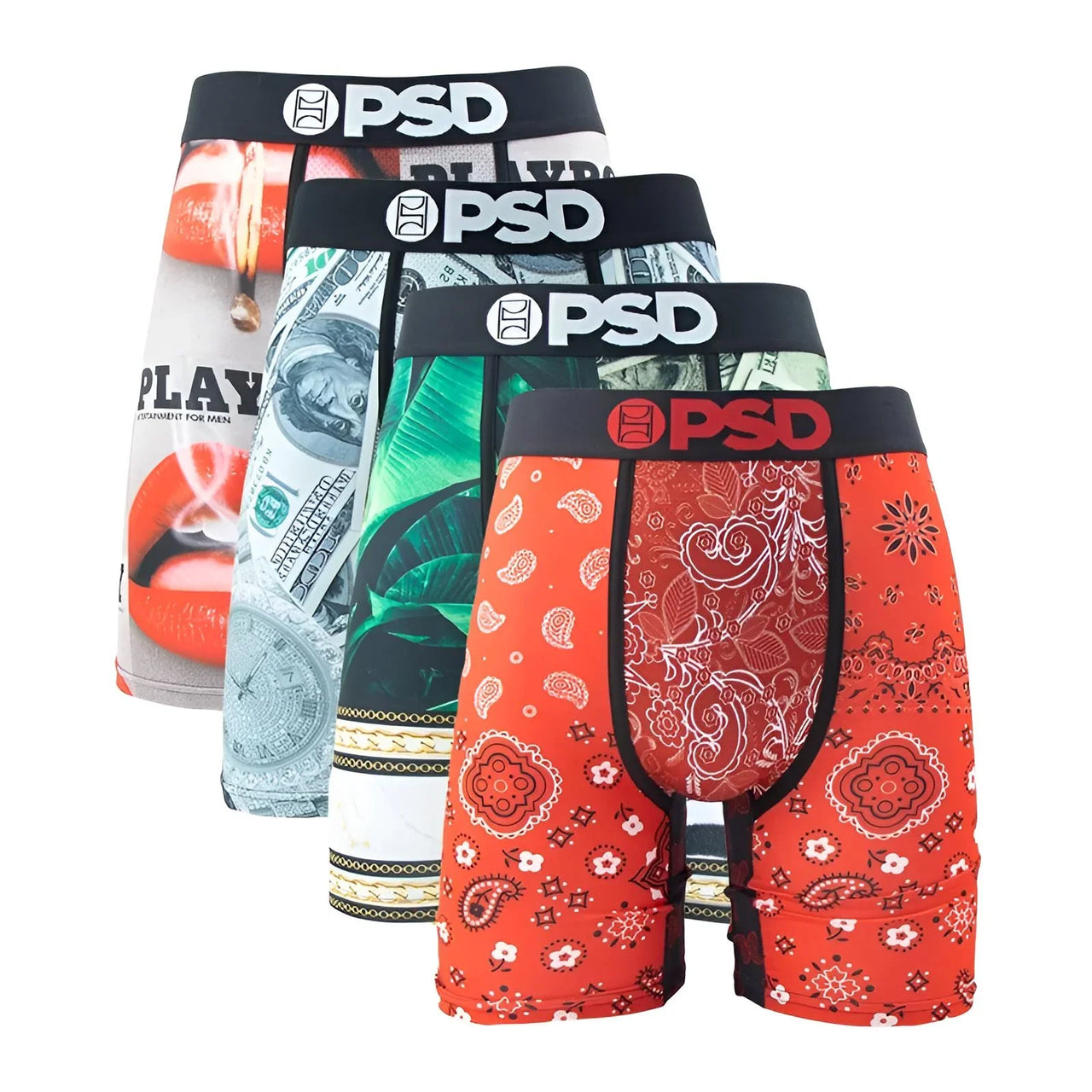 Men's 4Pcs Sexy Boxer Briefs Fashion Print Underwear Male Printed Summer Man Boxer Shorts Trunks, Drestiny, United States, USA, Australia, United Kingdom, UK, S, M, L, XL, XXL, 2XL, Black, Red, Green, Blue, men's boxer briefs 4 pack, 4 pack boxer briefs men's, boxer briefs men multipack 4, mens boxer briefs 4 pack sale, best boxer briefs for men 4 pack, shopdrestiny.com