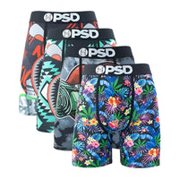 Thumbnail for Men's 4Pcs Sexy Boxer Briefs Fashion Print Underwear Male Printed Summer Man Boxer Shorts Trunks, Drestiny, United States, USA, Australia, United Kingdom, UK, S, M, L, XL, XXL, 2XL, Black, Red, Green, Blue, men's boxer briefs 4 pack, 4 pack boxer briefs men's, boxer briefs men multipack 4, mens boxer briefs 4 pack sale, best boxer briefs for men 4 pack, shopdrestiny.com
