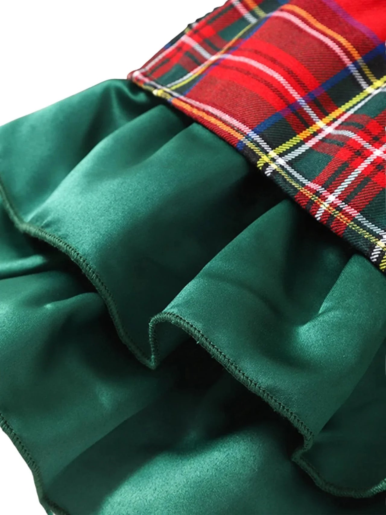 6M-5 Years Girls Plaid Christmas Dresses Toddler Kids Red Green Plaid Bow Dresses For Girl