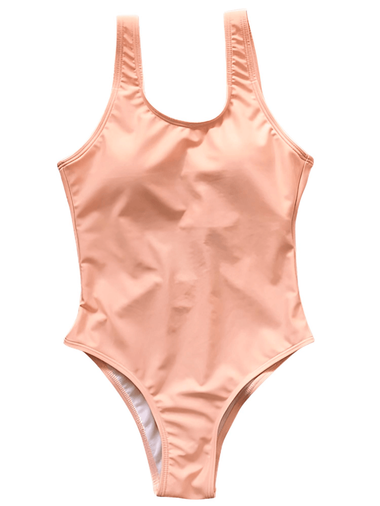 80s High Cut One Piece Pink Swimsuit