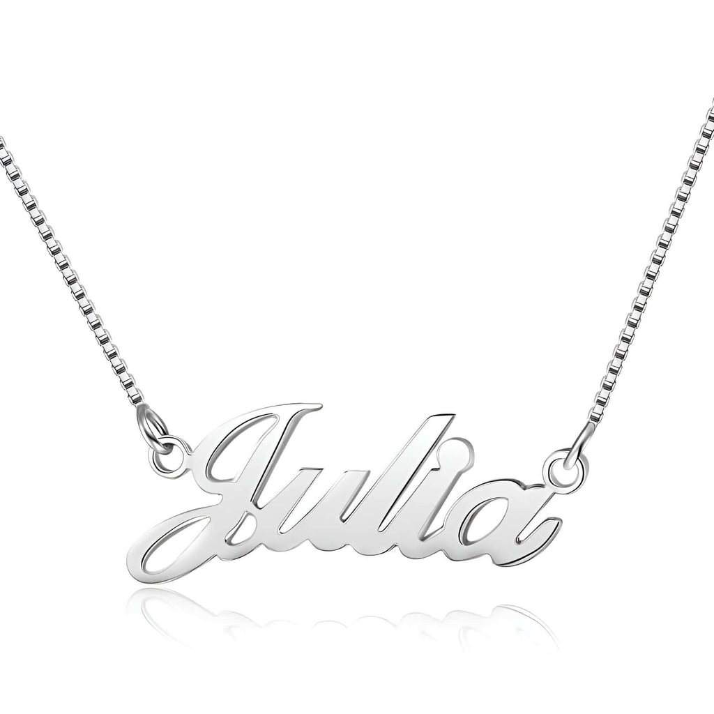 925 Sterling Silver Personalized Nameplate Letter Necklace