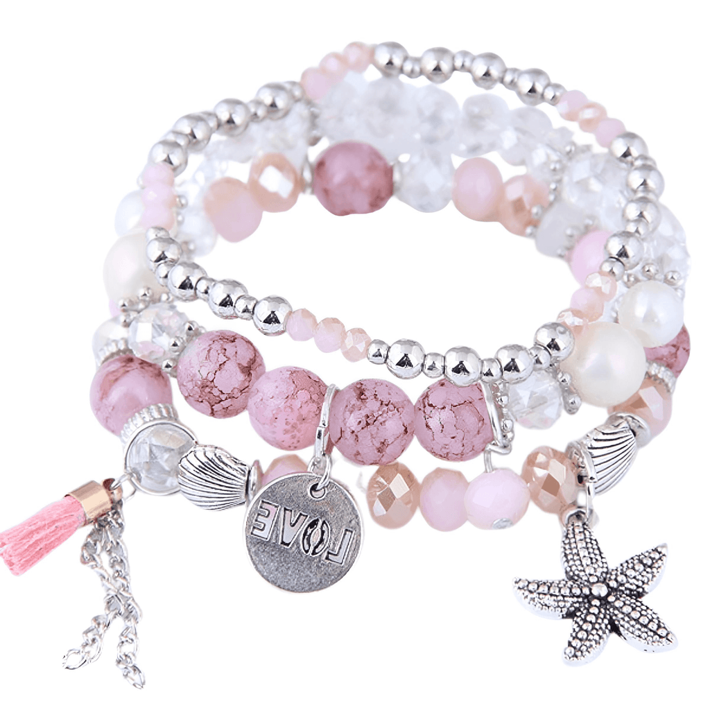 Assorted Style Bohemian Pink Charm Bracelets For Women