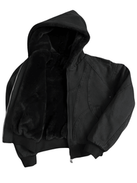 Thumbnail for Men's Hooded Canvas Short Jacket with Faux Fur Inside Loose Casual Hoodie, Drestiny, Coats, Jackets, United States, USA, Canada, Australia, New Zealand, United Kingdom, UK, Black, Khaki, S, M, L, XL, men's hooded short jacket, men's short hooded jacket, men's hooded short jackets, short hooded jacket men's canvas, black men's hooded short jacket, khaki men's hooded short jacket, shopdrestiny.com