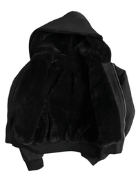 Thumbnail for Men's Hooded Canvas Short Jacket with Faux Fur Inside Loose Casual Hoodie, Drestiny, Coats, Jackets, United States, USA, Canada, Australia, New Zealand, United Kingdom, UK, Black, Khaki, S, M, L, XL, men's hooded short jacket, men's short hooded jacket, men's hooded short jackets, short hooded jacket men's canvas, black men's hooded short jacket, khaki men's hooded short jacket, shopdrestiny.com
