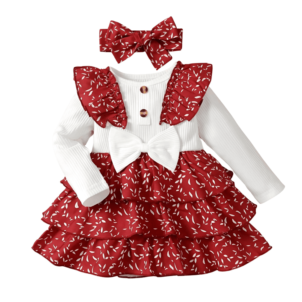 Baby Girl Long Sleeve Red and White Dress: Shop Drestiny for this adorable dress! Enjoy free shipping and let us cover the tax. Hurry, save up to 50% off now!