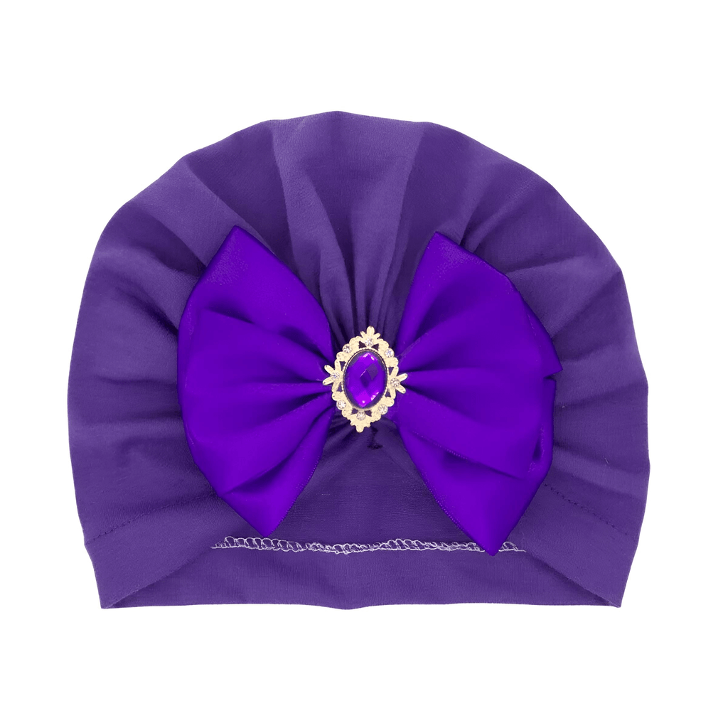 Baby Girl's Purple Hat With Rhinestones
