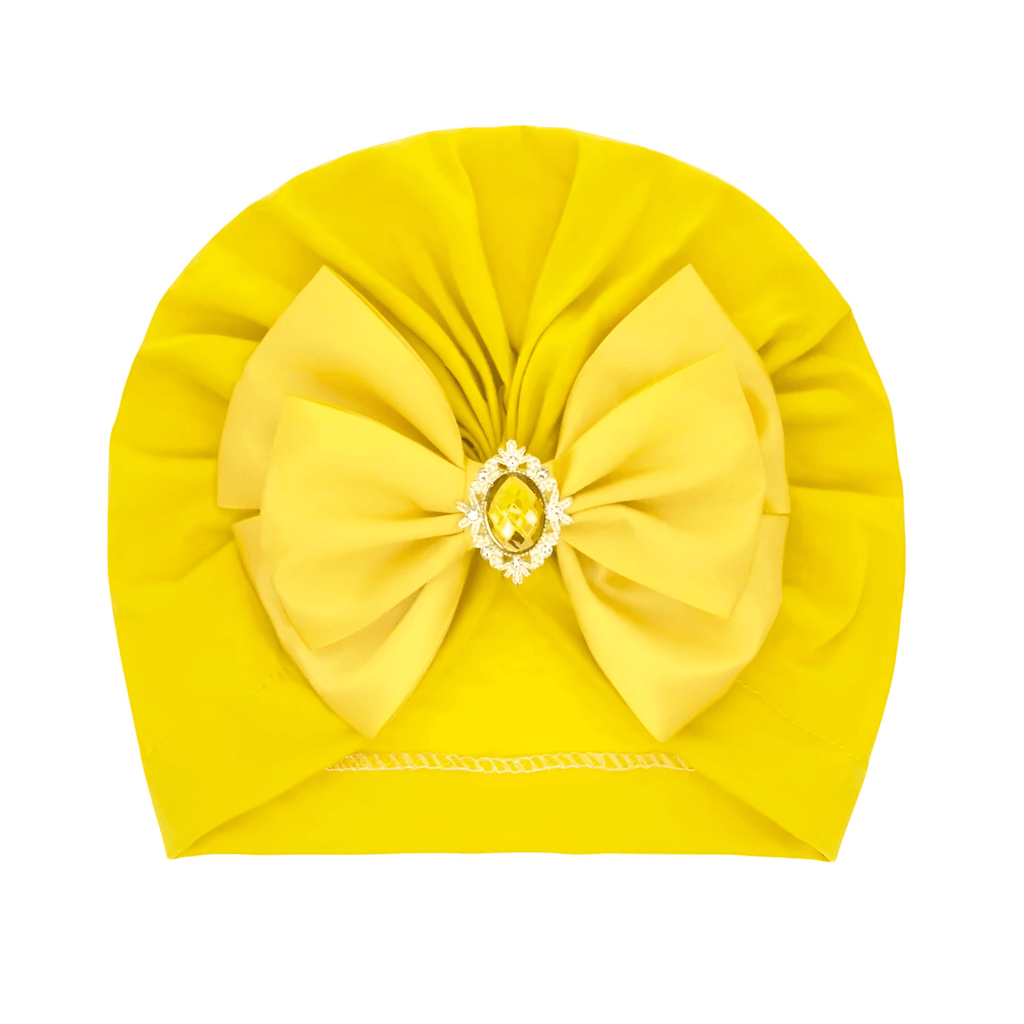 Baby Girl's Yellow Hat With Rhinestones