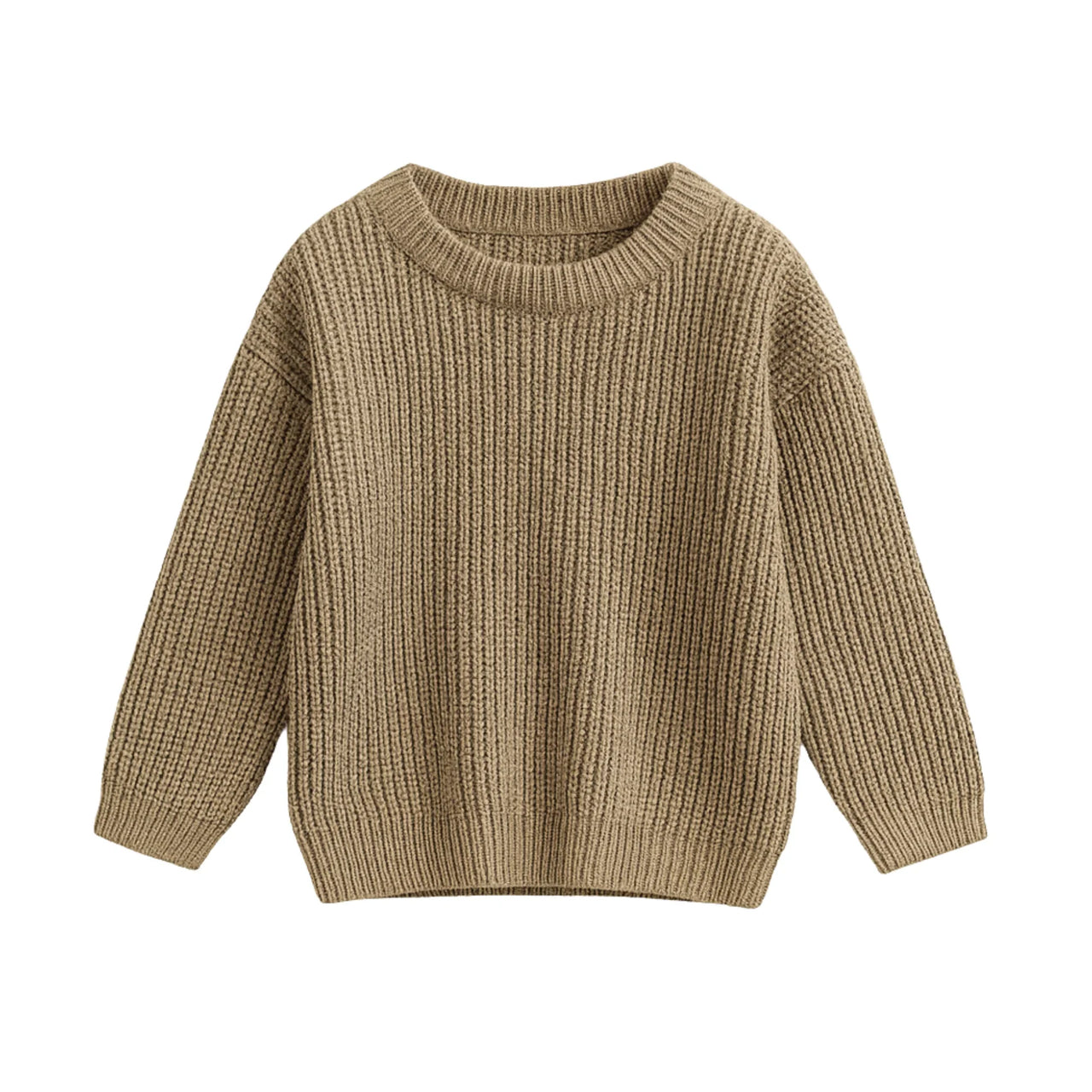 Beige knitted sweater on a white background