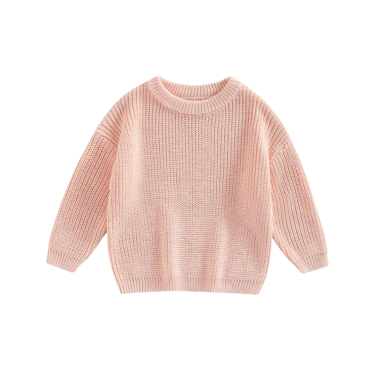 Pink knitted sweater on a white background