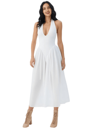 Thumbnail for Backless Deep-V Long Dress Summer Women's Sexy Party Dress Halter Spliced New Fashion Slim Sleeveless Long Dress, dresses, midi dresses, Drestiny, Sleeveless, S, M, L, XL, United States, USA, Canada, Australia, New Zealand, United Kingdom, UK, backless midi dress, deep v neck long dress, backless semiformal dress, long white backless dress, plunge back midi dress, White, Black, Red, Yellow, Blue, Pink, Claret, Light Blue, Dark Blue, Apricot, Purple, Green, dark red, shopdrestiny.com