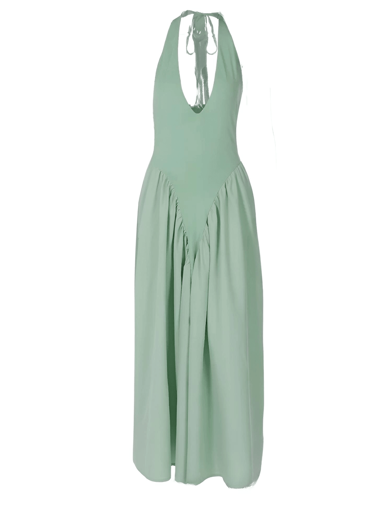 Backless Deep-V Long Dress Summer Women's Sexy Party Dress Halter Spliced New Fashion Slim Sleeveless Long Dress, dresses, midi dresses, Drestiny, Sleeveless, S, M, L, XL, United States, USA, Canada, Australia, New Zealand, United Kingdom, UK, backless midi dress, deep v neck long dress, backless semiformal dress, long green backless dress, plunge back midi dress, White, Black, Red, Yellow, Blue, Pink, Claret, Light Blue, Dark Blue, Apricot, Purple, Green, dark red, shopdrestiny.com