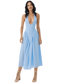 Thumbnail for Backless Deep-V Long Dress Summer Women's Sexy Party Dress Halter Spliced New Fashion Slim Sleeveless Long Dress, dresses, midi dresses, Drestiny, Sleeveless, S, M, L, XL, United States, USA, Canada, Australia, New Zealand, United Kingdom, UK, backless midi dress, deep v neck long dress, backless semiformal dress, long light blue backless dress, plunge back midi dress, White, Black, Red, Yellow, Blue, Pink, Claret, Light Blue, Dark Blue, Apricot, Purple, Green, dark red, shopdrestiny.com