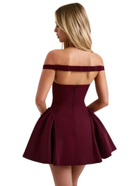 Thumbnail for Backless Sexy Off-Shoulder Mini Dress For Women Wine Red Sleeveless Strapless High Waist A-line Club Party Sexy Dress, Drestiny, Mini Dresses, Mini Dress, Strapless, Sleeveless, Wine Red, S, M, L, United States, Australia, New Zealand, United Kingdom, Canada, shopdrestiny.com