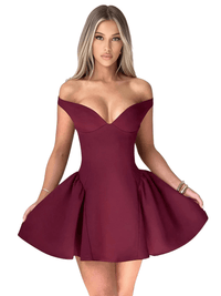Thumbnail for Backless Sexy Off-Shoulder Mini Dress For Women Wine Red Sleeveless Strapless High Waist A-line Club Party Sexy Dress, Drestiny, Mini Dresses, Mini Dress, Strapless, Sleeveless, Wine Red, S, M, L, United States, Australia, New Zealand, United Kingdom, Canada, shopdrestiny.com