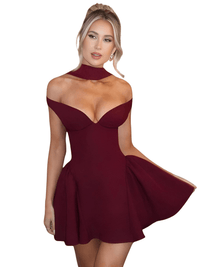Thumbnail for Backless Sexy Off-Shoulder Mini Dress For Women Wine Red Sleeveless Strapless High Waist A-line Club Party Sexy Dress, Drestiny, Mini Dresses, Mini Dress, Strapless, Sleeveless, Wine Red, S, M, L, United States, Australia, New Zealand, United Kingdom, Canada, shopdrestiny.com