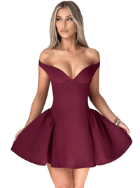 Thumbnail for Backless Sexy Off-Shoulder Mini Dress For Women Wine Red Sleeveless Strapless High Waist A-line Club Party Sexy Dress, Drestiny, Mini Dresses, Mini Dress, Strapless, Sleeveless, Wine Red, S, M, L, United States, Australia, New Zealand, United Kingdom, Canada, shopdrestiny.com