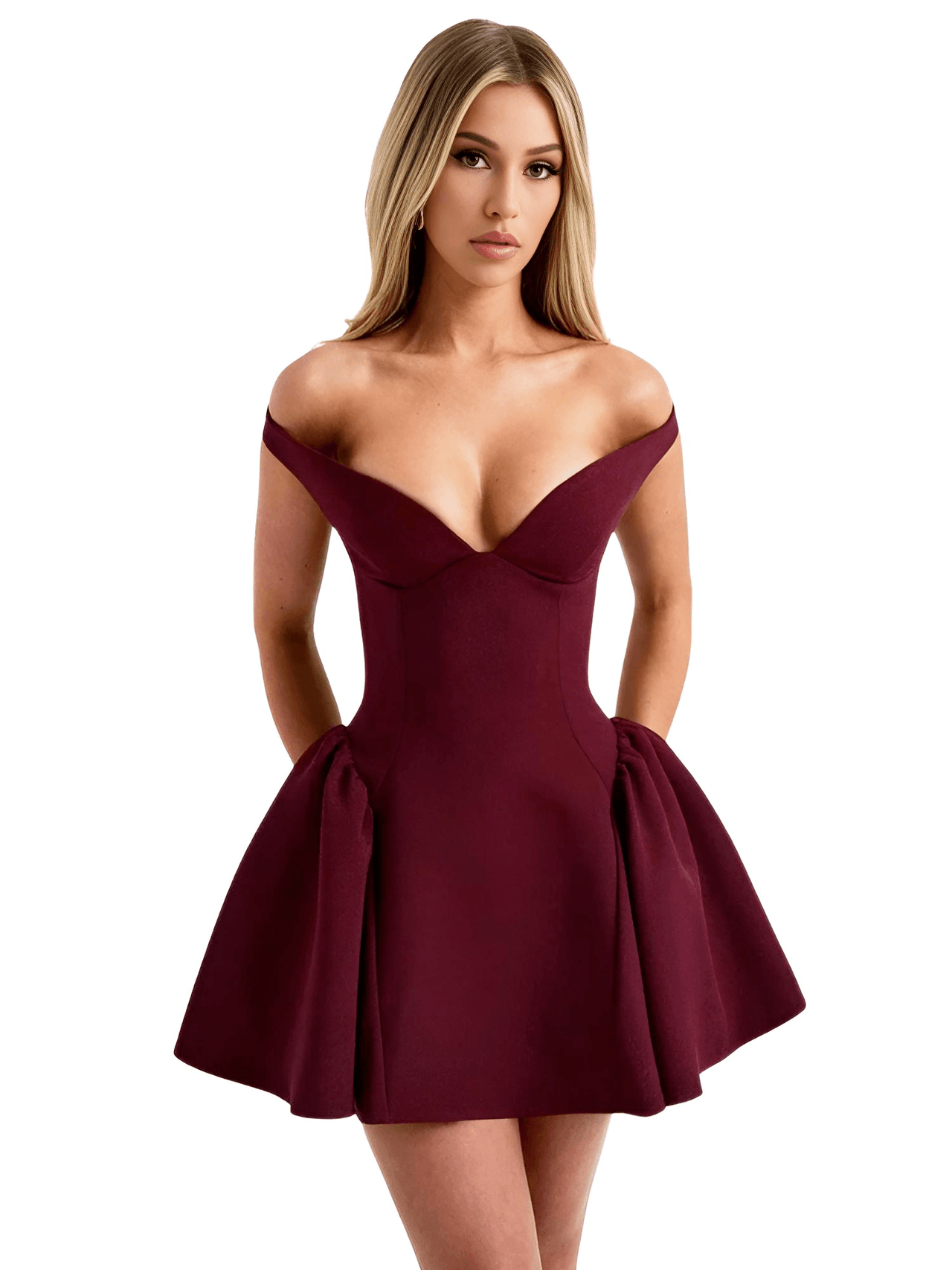 Backless Sexy Off-Shoulder Mini Dress For Women Wine Red Sleeveless Strapless High Waist A-line Club Party Sexy Dress, Drestiny, Mini Dresses, Mini Dress, Strapless, Sleeveless, Wine Red, S, M, L, United States, Australia, New Zealand, United Kingdom, Canada, shopdrestiny.com