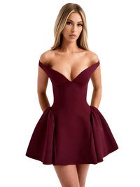 Thumbnail for Backless Sexy Off-Shoulder Mini Dress For Women Wine Red Sleeveless Strapless High Waist A-line Club Party Sexy Dress, Drestiny, Mini Dresses, Mini Dress, Strapless, Sleeveless, Wine Red, S, M, L, United States, Australia, New Zealand, United Kingdom, Canada, shopdrestiny.com