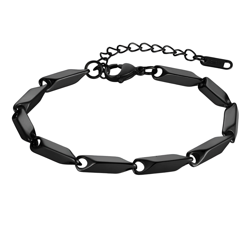 Black Bar Link Bracelet