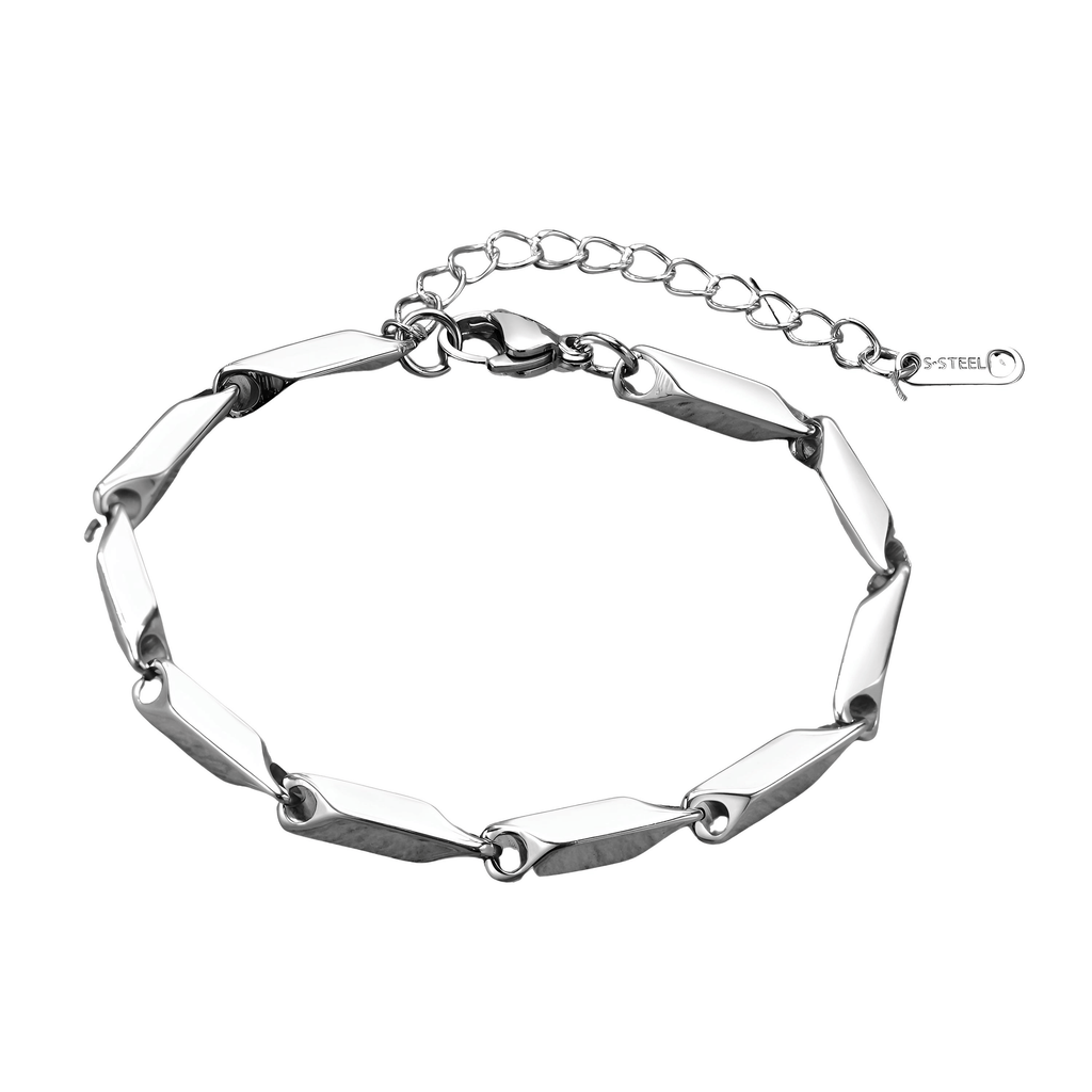 Silver Bar Link Bracelet