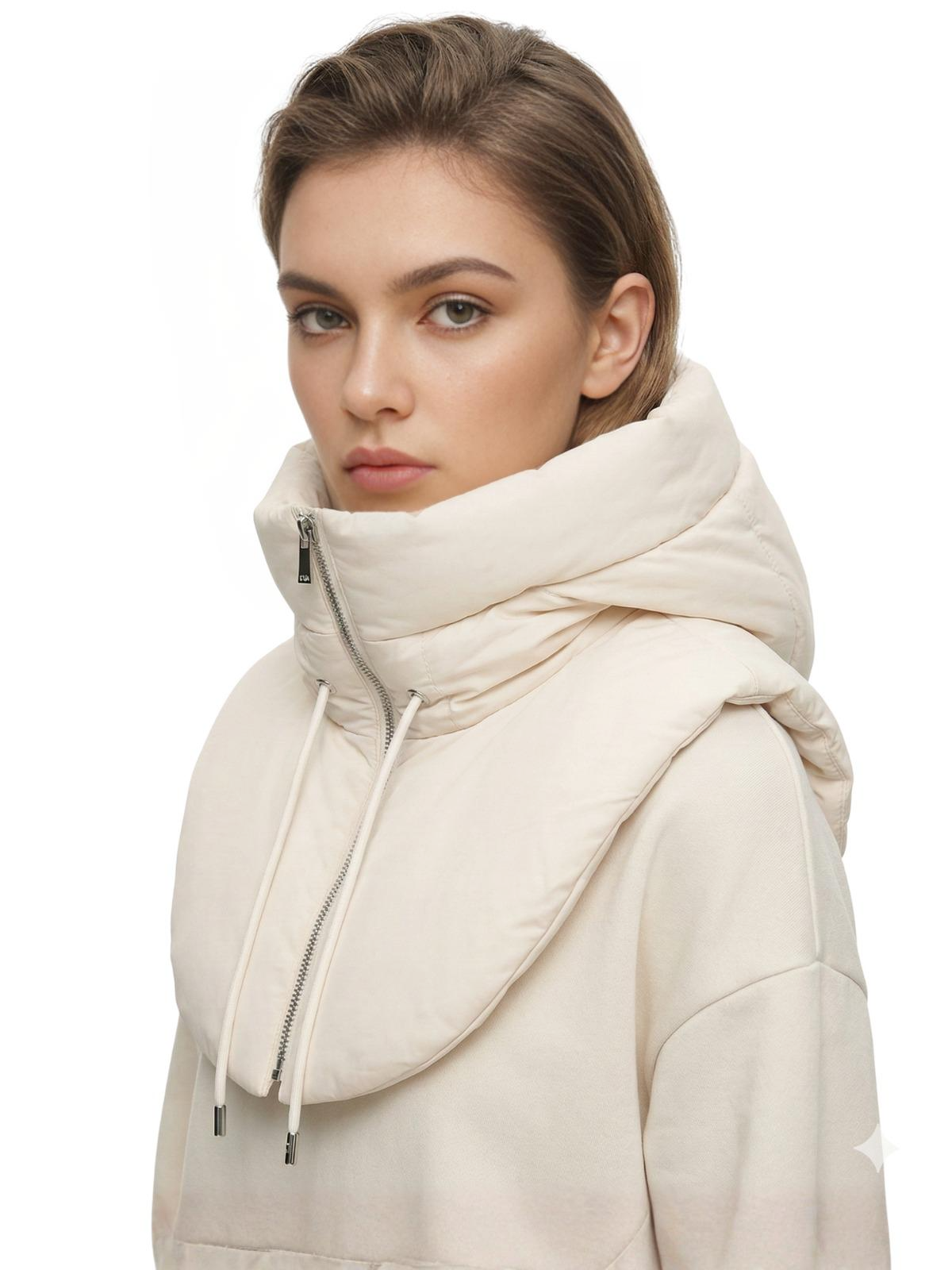 Puffer Hooded Fake Collar Neck Warmer