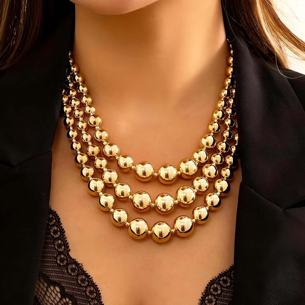 Big Ball Gold Choker Necklace for Women