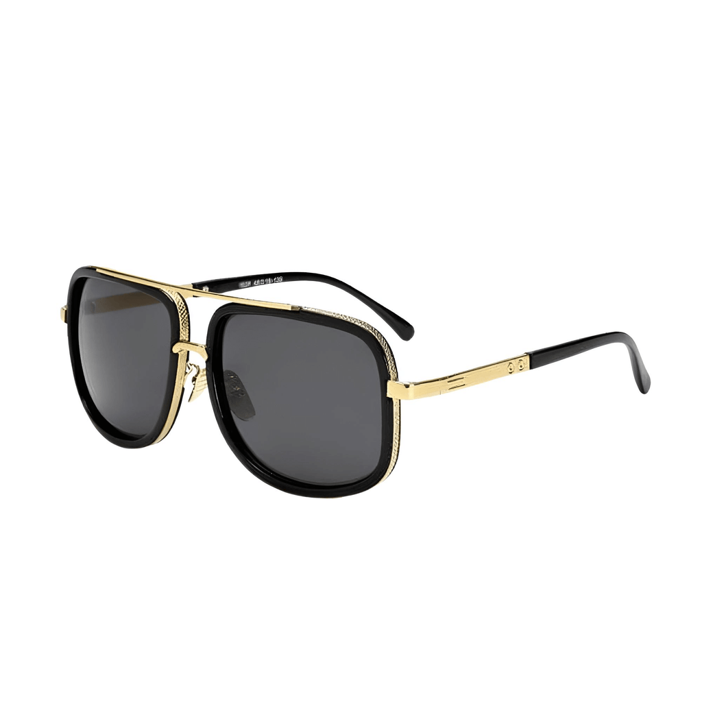 Big Gold Frame Black Sunglasses For Men