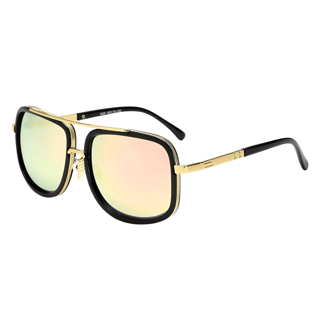 Big Gold Frame Pink Sunglasses For Men