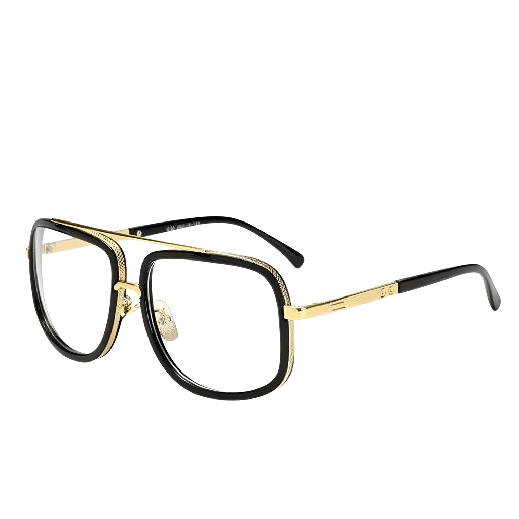 Big Gold Frame Clear White Sunglasses For Men