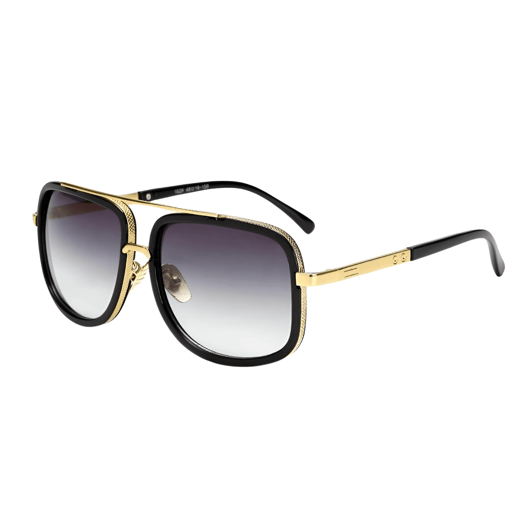 Big Gold Frame Grey Sunglasses For Men