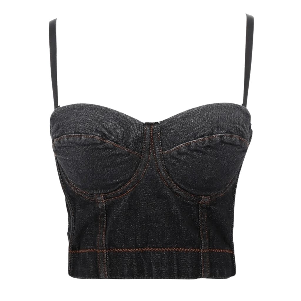 Shop Drestiny for trendy Women's Black Denim Bustier Crop Tops! Enjoy free shipping and let us cover the taxes. Save up to 50% off now!
